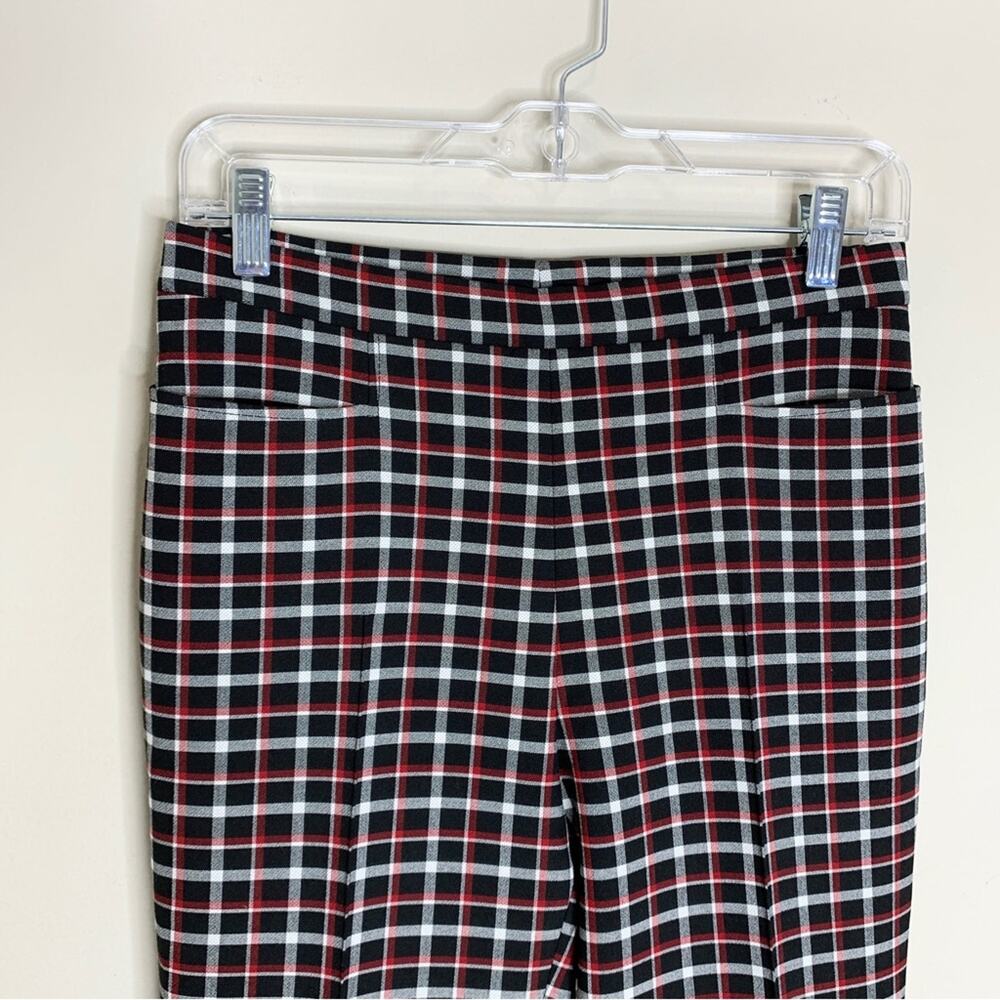Akris Punto Francoise Slim Straight Pant (Sz 4) Glen Check Plaid Black Red - Picture 5 of 16
